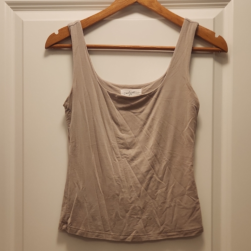 Carly Jean Los Angeles Taupe Tank
